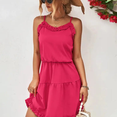 Women Clothing Spaghetti Strap Ruffle Dress - Quality Home Clothing| Beauty