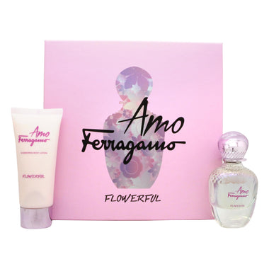 Salvatore Ferragamo Amo Ferragamo Flowerful Gift Set 50ml EDT Spray + 100ml Body Lotion - Fragrance