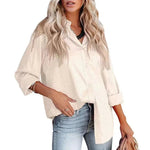 Women Shirt Autumn Comfort Satin Gravel Pattern Long Sleeve Loose Women  Top - Quality Home Clothing| Beauty