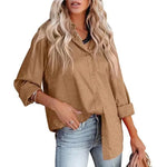 Women Shirt Autumn Comfort Satin Gravel Pattern Long Sleeve Loose Women  Top - Quality Home Clothing| Beauty