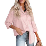 Women Shirt Autumn Comfort Satin Gravel Pattern Long Sleeve Loose Women  Top - Quality Home Clothing| Beauty