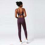 Nude Feel Yoga Suit Women High Waist No Embarrassment Line Yoga Fitness Suit Running Sports Suit - Quality Home Clothing| Beauty