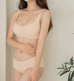 Seamless Square Collar Bra Set - Clothing