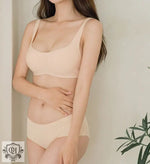 Seamless Square Collar Bra Set - Clothing