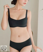 Seamless Square Collar Bra Set - Clothing