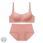 Seamless Square Collar Bra Set - Clothing