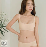 Seamless Square Collar Bra Set - Clothing