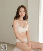 Seamless Square Collar Bra Set - Clothing