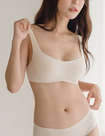 Seamless Square Collar Bra Set - Clothing