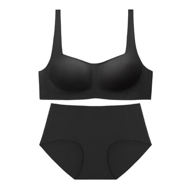 Seamless Square Collar Bra Set - Clothing