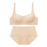 Seamless Square Collar Bra Set - S / Flesh colored suit - Clothing