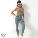 Seamless Yoga Bra & Trousers Set - Clothing