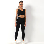 Seamless Yoga Bra & Trousers Set - Clothing