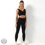 Seamless Yoga Bra & Trousers Set - Clothing