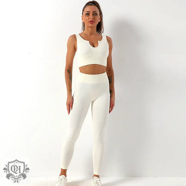 Seamless Yoga Bra & Trousers Set - Clothing