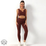 Seamless Yoga Bra & Trousers Set - S / Brown U-Shaped Bra Trousers - Clothing