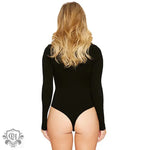 Solid Color Long Sleeve Open Crotch Tight Bodysuit  Sexy Zipper Bottoming Women Bodysuit Plus Size - Quality Home Clothing| Beauty