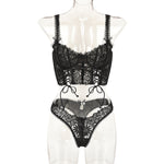 Self-Tie Sexy Two-Piece Set - S / Black - Clothing