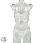 Self-Tie Sexy Two-Piece Set - S / White - Clothing