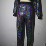 Sequin Ankle-Tied Casual Sweatpants - QH Clothing