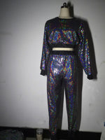 Sequin Ankle-Tied Casual Sweatpants - QH Clothing