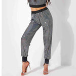 Sequin Ankle-Tied Casual Sweatpants - QH Clothing