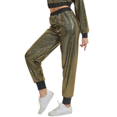 Sequin Ankle-Tied Casual Sweatpants - QH Clothing