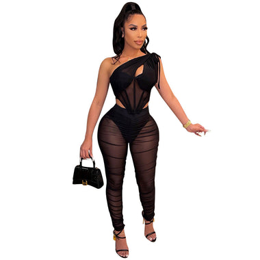 Sexy Mesh Two-Piece Set - Clothing