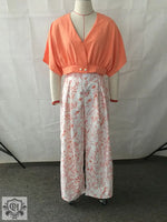 Short Sleeve Top & Patterned Wide Leg Trousers - Clothing