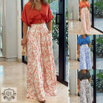 Short Sleeve Top & Patterned Wide Leg Trousers - Clothing