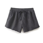 Short Sleeved Sweatshirt & Drawstring Shorts - S / Black Gray Shorts - Clothing