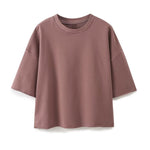 Short Sleeved Sweatshirt & Drawstring Shorts - S / Brown T-shirt - Clothing