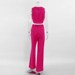 Short V-Neck Vest & Straight Leg Trousers - Clothing