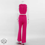 Short V-Neck Vest & Straight Leg Trousers - Clothing