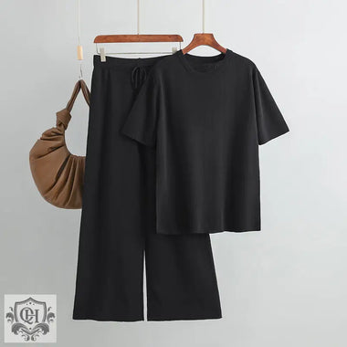 Side Split Top & Drawstring Trousers - Clothing