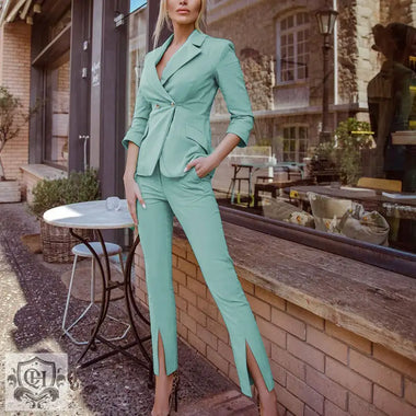 Side Split Trouser Suit - Clothing