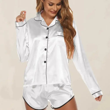 ​Silk Lounge Shorts Pajama Set -  QH Clothing