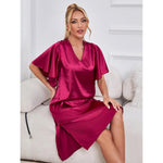 Pajamas Women Silk like High Grade Home Wear Ice Silk Satin Nightdress Women Summer - Quality Home Clothing| Beauty