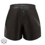 Simple Faux Leather Casual Shorts - QH Clothing