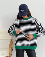 Simple Striped Colour Contrast Sweater - Quality Home Clothing| Beauty