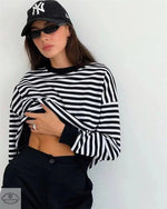 Simple Striped Colour Contrast Sweater - Quality Home Clothing| Beauty