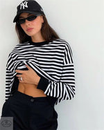 Simple Striped Colour Contrast Sweater - Quality Home Clothing| Beauty