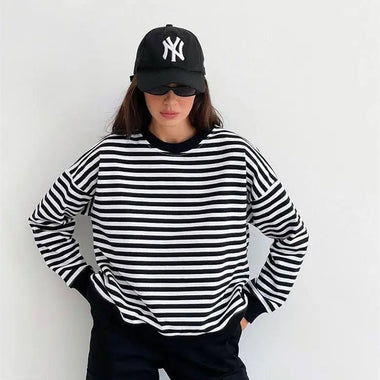 Simple Striped Colour Contrast Sweater - Quality Home Clothing| Beauty