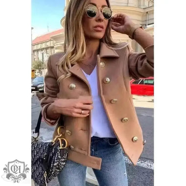 Sleek and Stylish Double-Breasted Jacket - Quality Home Clothing | Beauty