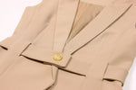 Sleeveless Belted Office Vest - Clothing