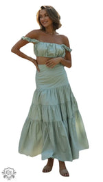 Sleeveless Crop Top & Long Swing Skirt - Clothing