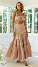 Sleeveless Crop Top & Long Swing Skirt - Clothing