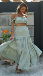 Sleeveless Crop Top & Long Swing Skirt - Clothing