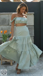 Sleeveless Crop Top & Long Swing Skirt - Clothing