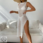 Sun Protection High Slit Beach Dress - QH Clothing